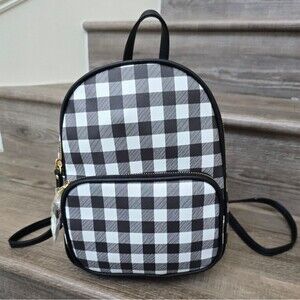 Claire's mini backpack purse black and white checkered. New